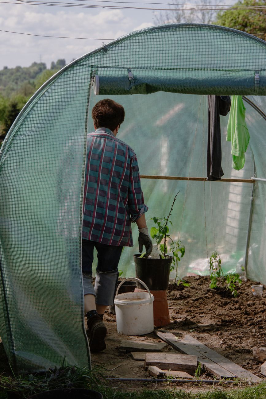 woman working in garden