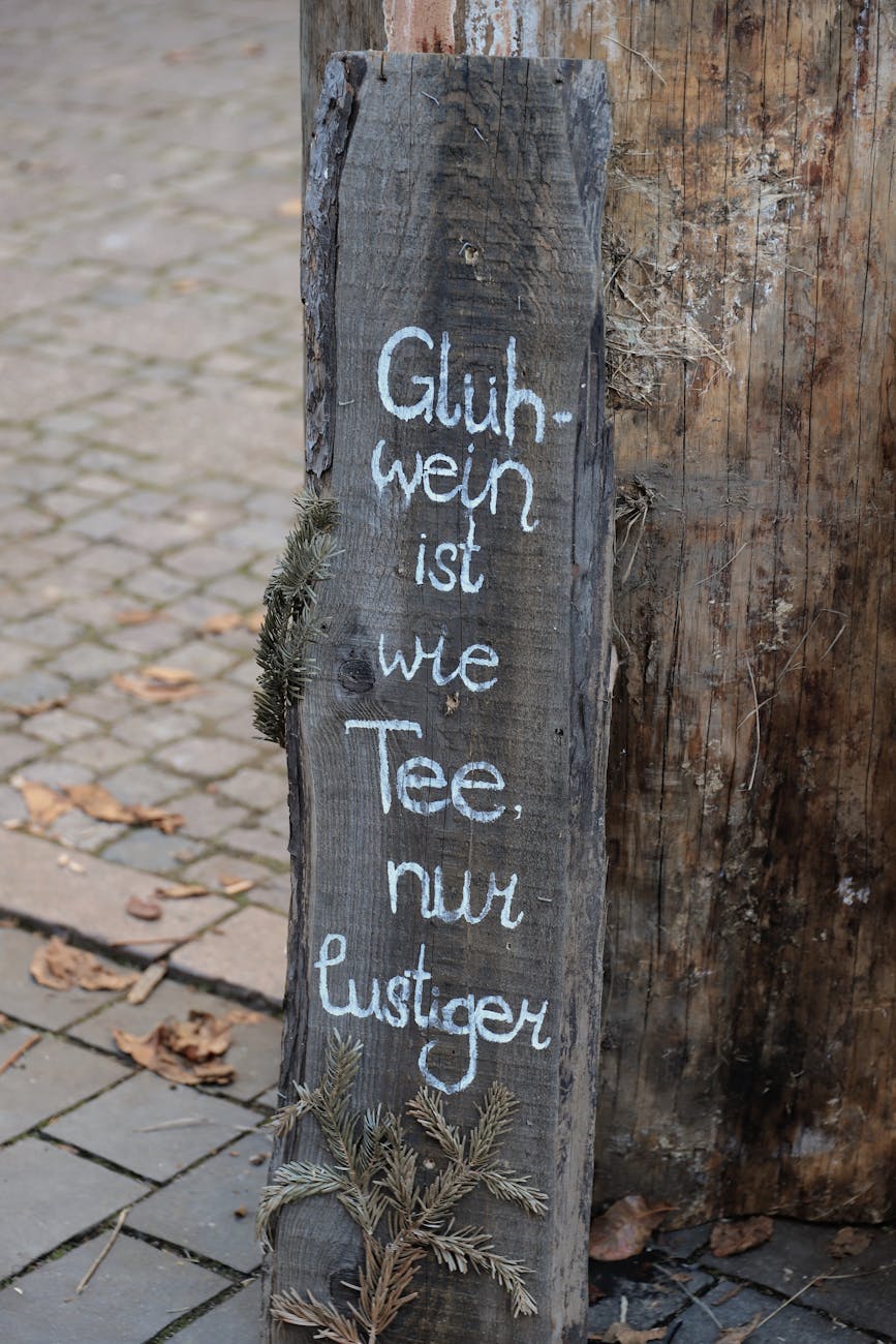 rustic christmas market sign in fulda