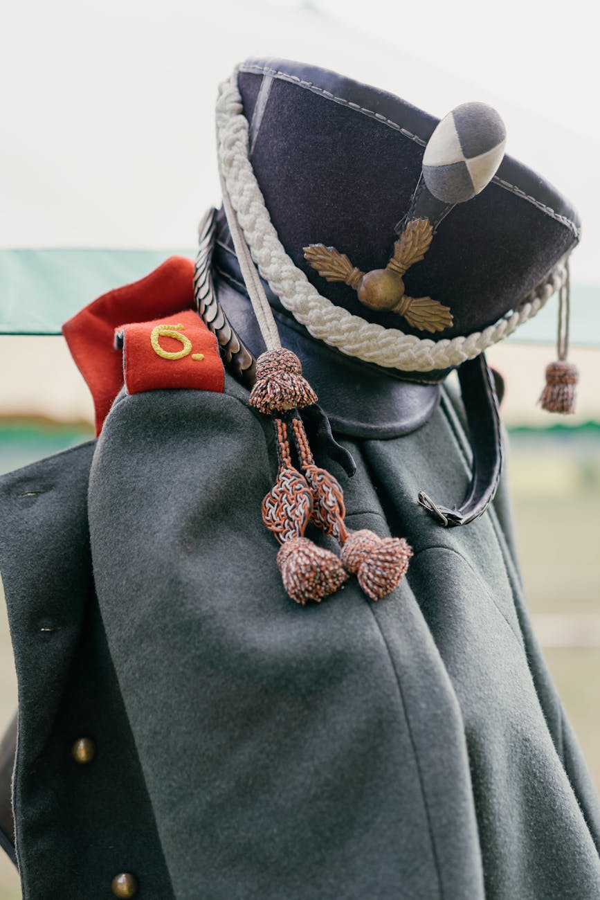 black hat with ornate decorations