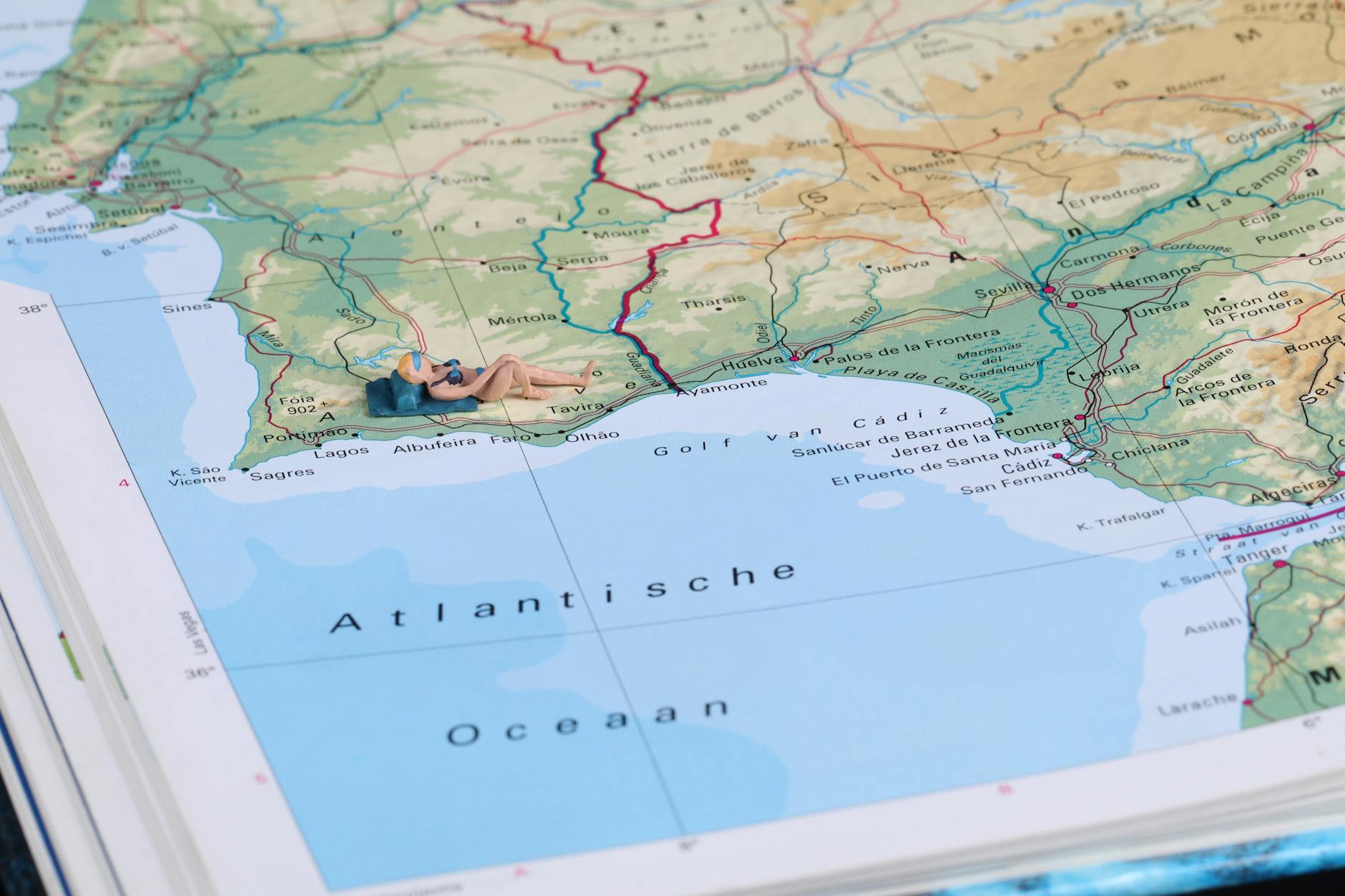 close up photography of a map