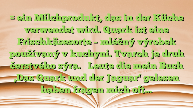 Quark, der – tvaroh