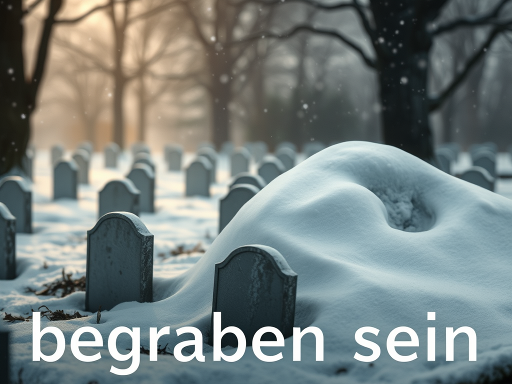 begraben sein – „být pohřben“, „být zakopán“, „být pohroužen“, „být zatajen“